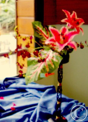 bougeoir aux deux lys